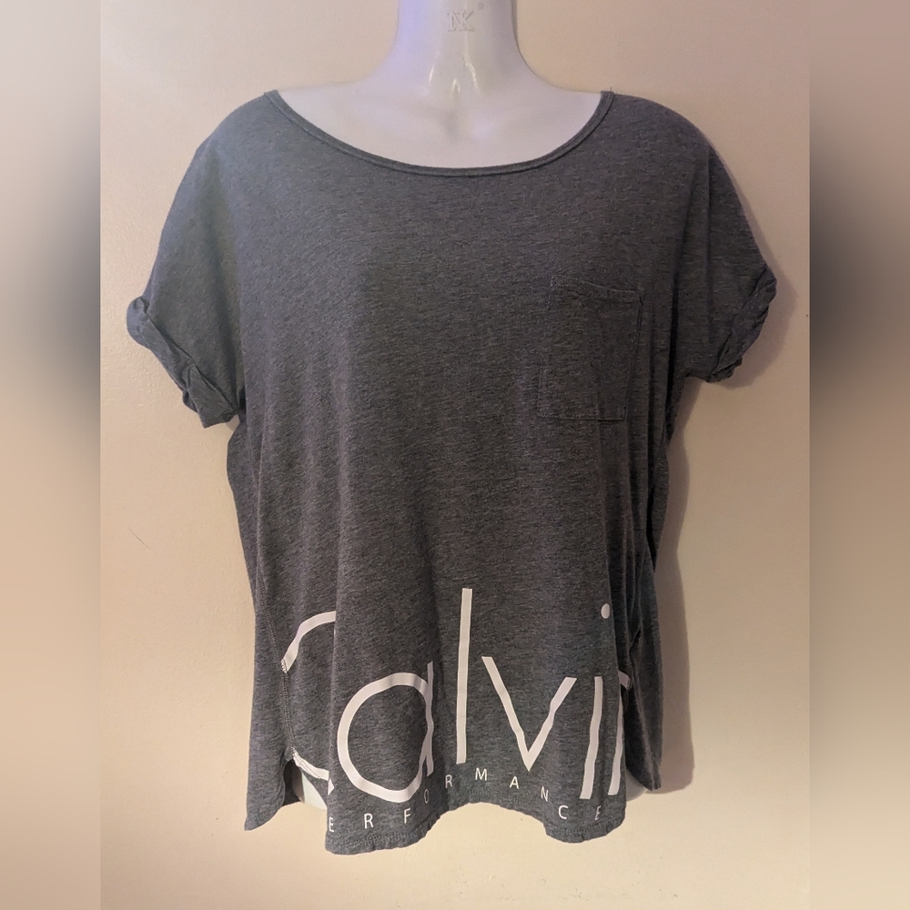 Calvin Klein baby doll grey T-shirt women's small